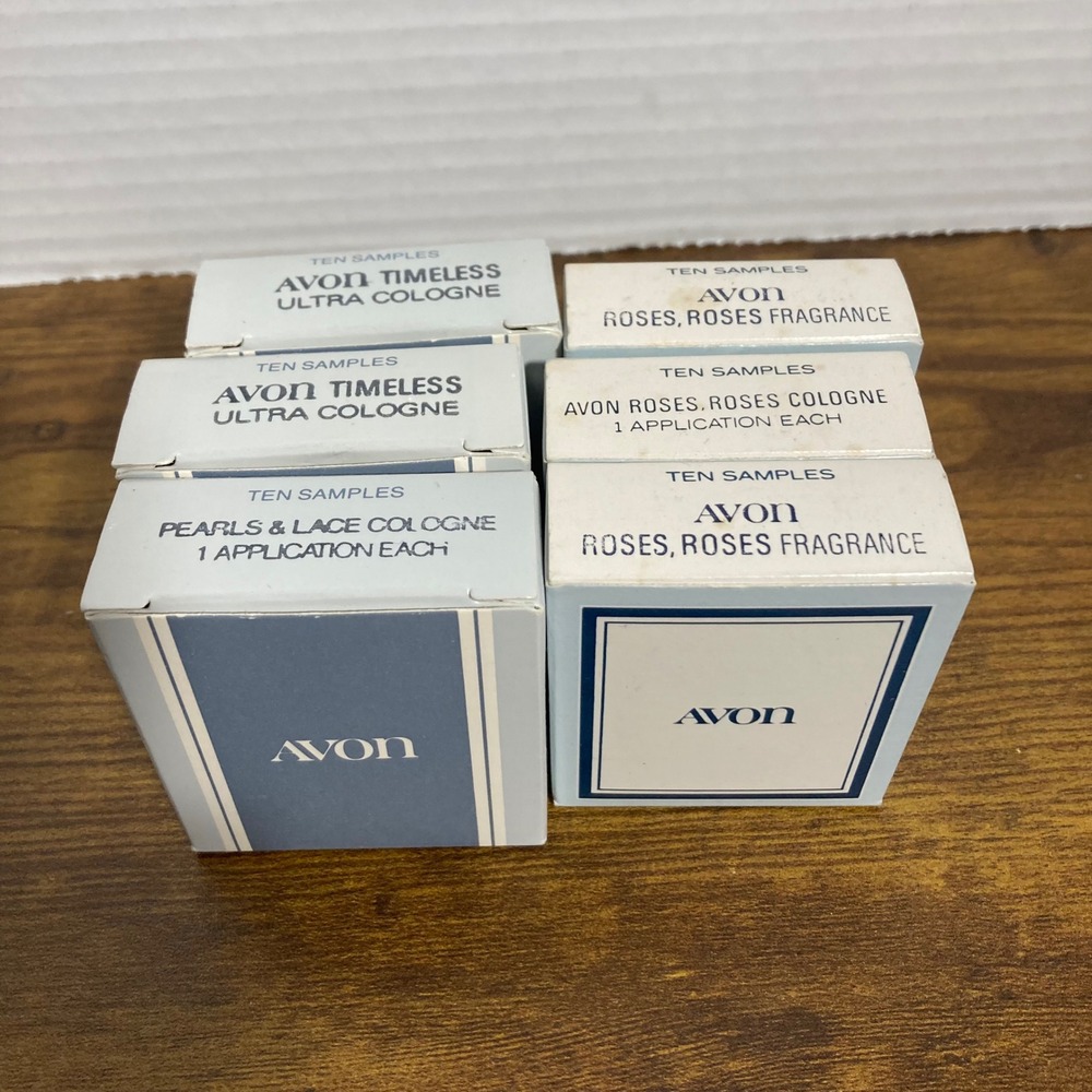 Vintage Avon Fragrance Samples Lot Timeless Roses Roses Pearls & Lace 6 Boxes